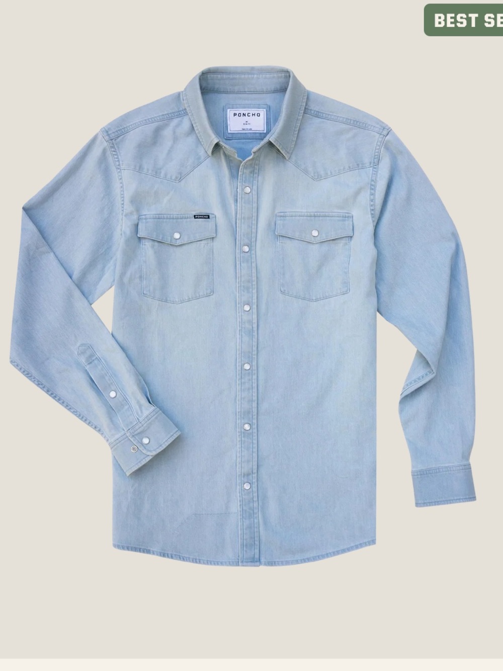 Poncho The Marfa in Light Denim